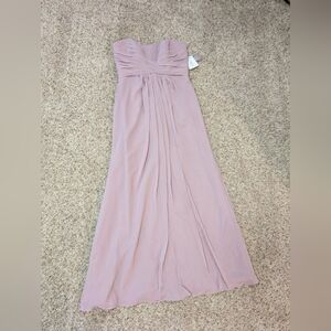 David's Bridal women's size 8 strapless chiffon gown in quartz